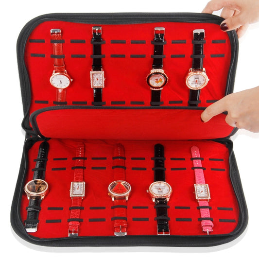 PU Leather Large Capacity Jewelry Watch Display Storage Bag, PU Leather Watch Display Bag