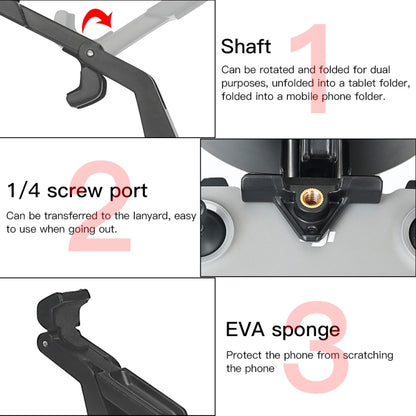 حامل هاتف وجهاز لوحي للتحكم عن بعد RCSTQ لطائرة DJI Mavic 3/Mini 2/Mini 3 Pro، الطراز: مشبك فقط، مع حبل سميك