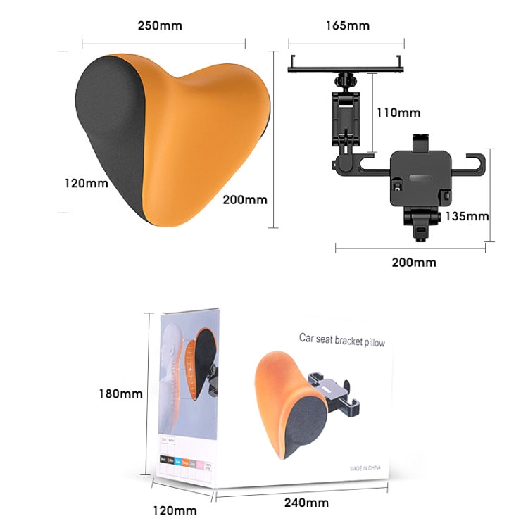 A09 Car Seat Headrest Memory Foam Comfortable Neck Pillow, Style:, Without Stand (Pink), With Stand (Black), Without Stand (Coffee), With Stand  (White), Without Stand (Blue), With Stand  (Orange), Without Stand (Gray), With Stand  (Pink)��������������...