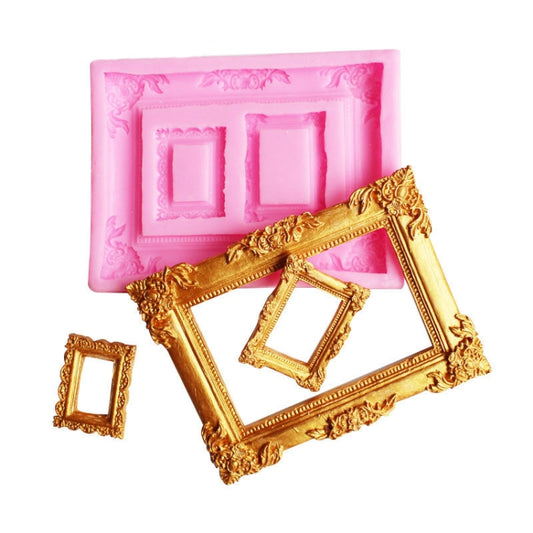 Vintage Photo Frame Liquid Silicone Fondant Mould, Vintage Photo Frame