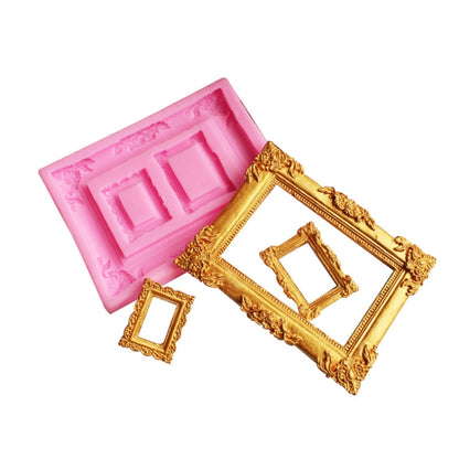 Vintage Photo Frame Liquid Silicone Fondant Mould, Vintage Photo Frame