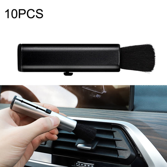 10 PCS Car Air Conditioner Air Outlet Telescopic Cleaning Brush, 10PCS+Black, 10PCS+Silver
