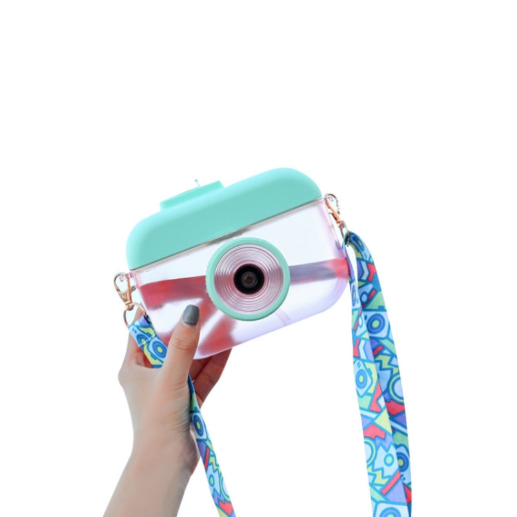Camera Plastic Cup Children Straw Juice Cup Travel Leisure Water Cup, Pink, Blue, Purple, Yellow