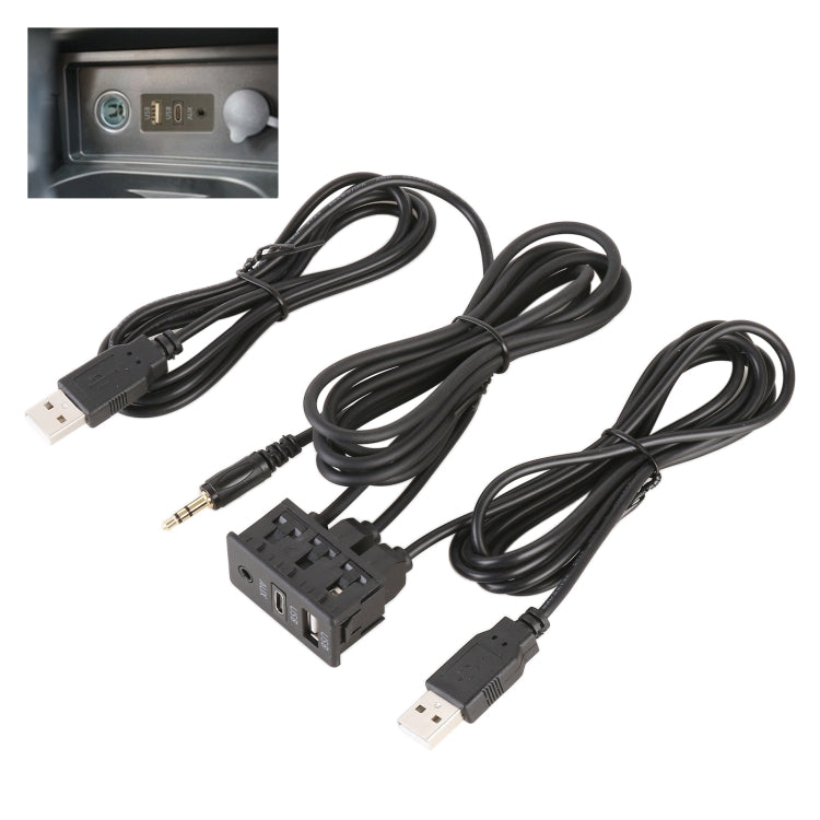 مقعد شحن عالمي للسيارة، واجهة USB + Type-C + AUX، USB + Type-C + AUX
