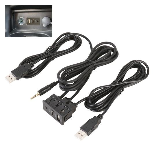 مقعد شحن عالمي للسيارة، واجهة USB + Type-C + AUX، USB + Type-C + AUX