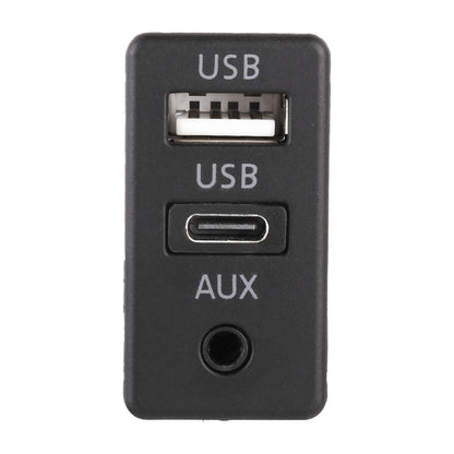 مقعد شحن عالمي للسيارة، واجهة USB + Type-C + AUX، USB + Type-C + AUX