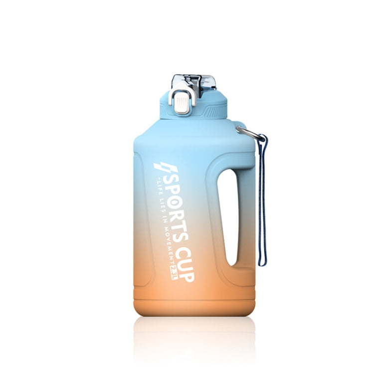 Large Capacity Gradient Straw Cup Sports Bottle With Scale