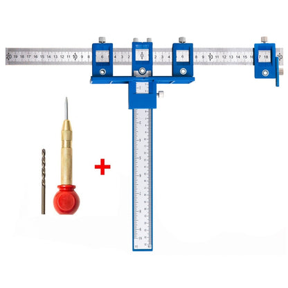 Woodworking Aid Tool Handle Punch Locator Cabinet Door Hole Opener, Semium Aluminum Alloy, Blue Plastic Ordinary, Blue Plastic HD, Black Plastic HD, Blue HD Set, Black HD Set, All Aluminum Alloy