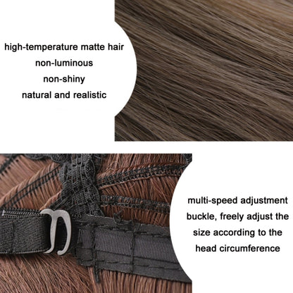 Women Medium Length Natural Realistic Full Shoulder Length Wig, Cold Brown 36cm, Black Tea Color 36cm