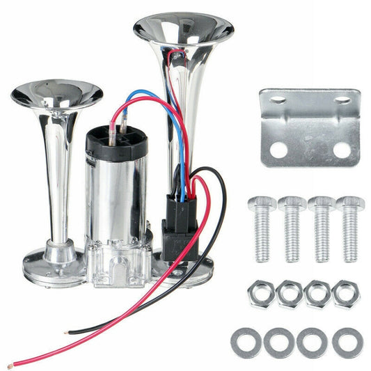 ST-1018S 600DB Double-tube Metal Conjoined Electric Pump Car Horn with Relay, ST-1018S