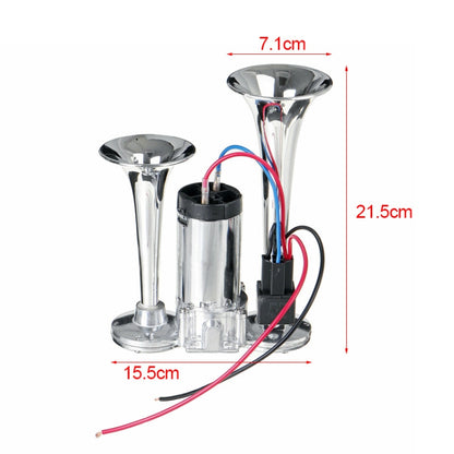 ST-1018S 600DB Double-tube Metal Conjoined Electric Pump Car Horn with Relay, ST-1018S