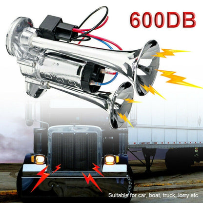 ST-1018S 600DB Double-tube Metal Conjoined Electric Pump Car Horn with Relay, ST-1018S