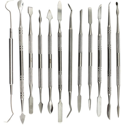 12 In 1 Stainless Steel Wax Carving Knife Dental Tool Set Clay Modeling Tool, 12 In 1 Knife
