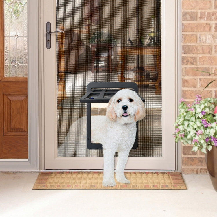 34cmx 44cm Pet Window Door Dog Cat Cave Anti-mosquito Pet Lattice Door, 34cmx 44cm Black