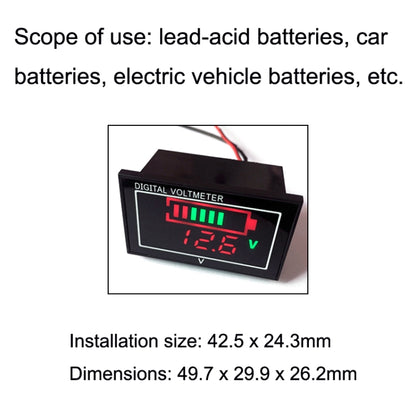 Car Waterproof DC Digital Voltmeter Battery Percentage Display, Car Voltmeter Battery Percentage