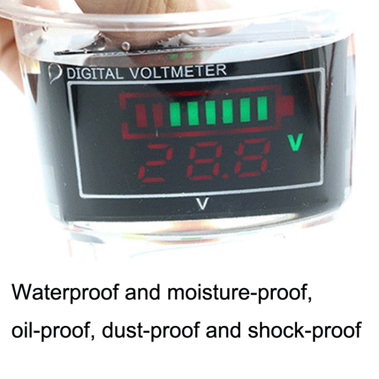 Car Waterproof DC Digital Voltmeter Battery Percentage Display, Car Voltmeter Battery Percentage