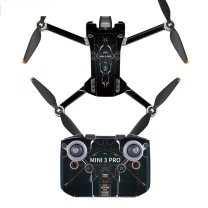 ملصق مقاوم للماء ومضاد للخدش بتصميم مسطح لطائرة DJI Mini 3 Pro، RC-N1 الإصدار العادي، RC مع إصدار الشاشة