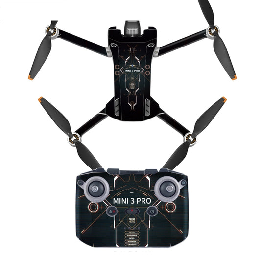 ملصق مقاوم للماء ومضاد للخدش بتصميم مسطح لطائرة DJI Mini 3 Pro، RC-N1 الإصدار العادي، RC مع إصدار الشاشة