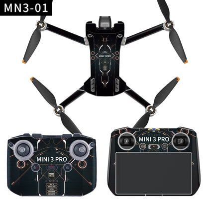 ملصق مقاوم للماء ومضاد للخدش بتصميم مسطح لطائرة DJI Mini 3 Pro، RC-N1 الإصدار العادي، RC مع إصدار الشاشة