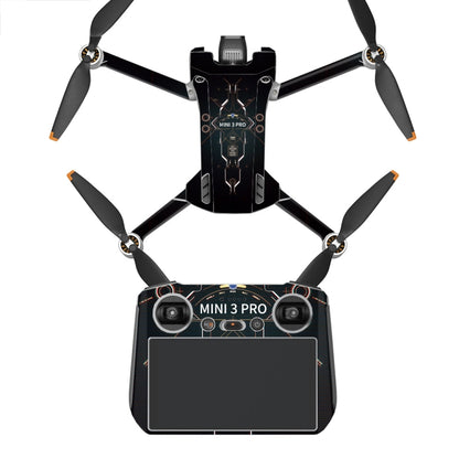 ملصق مقاوم للماء ومضاد للخدش بتصميم مسطح لطائرة DJI Mini 3 Pro، RC-N1 الإصدار العادي، RC مع إصدار الشاشة