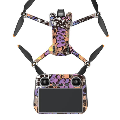 ملصق مقاوم للماء ومضاد للخدش بتصميم مسطح لطائرة DJI Mini 3 Pro، RC-N1 الإصدار العادي، RC مع إصدار الشاشة