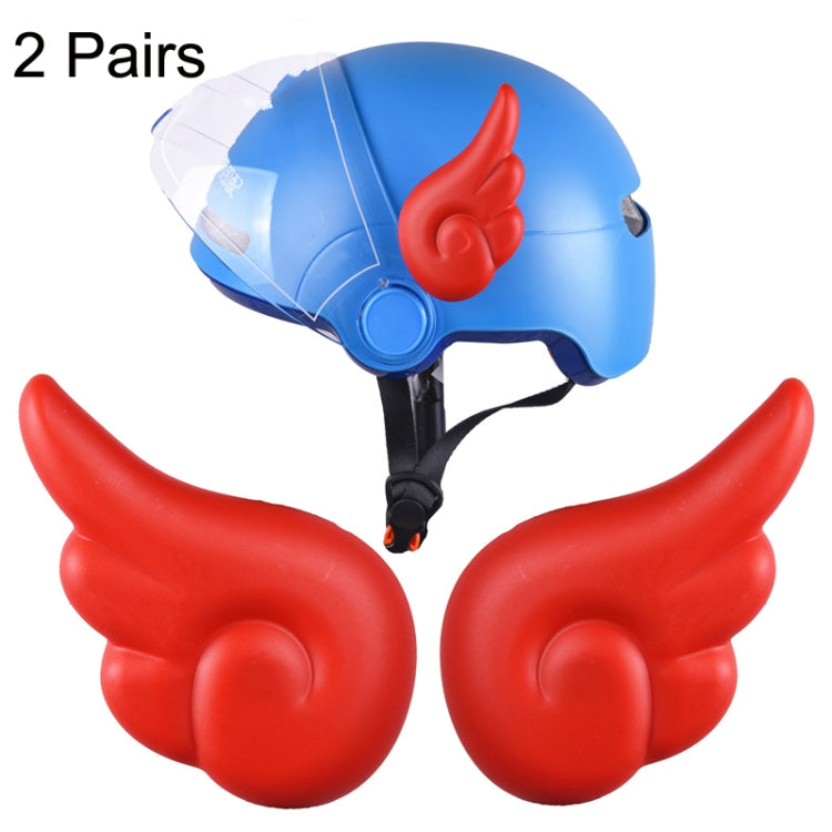 2 Pairs Motorcycle Helmet Angel Wings Decoration, White, Light Blue, Red, Black, Pink, Blue