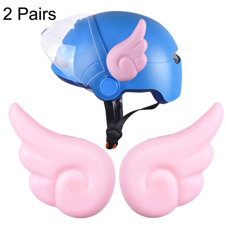 2 Pairs Motorcycle Helmet Angel Wings Decoration, White, Light Blue, Red, Black, Pink, Blue