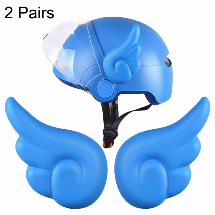 2 Pairs Motorcycle Helmet Angel Wings Decoration, White, Light Blue, Red, Black, Pink, Blue