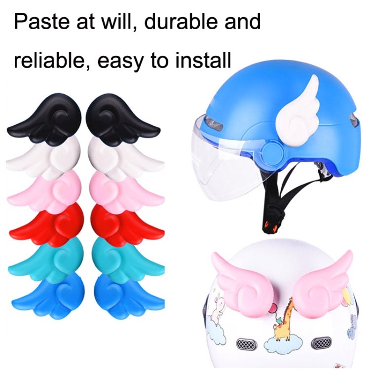 2 Pairs Motorcycle Helmet Angel Wings Decoration, White, Light Blue, Red, Black, Pink, Blue