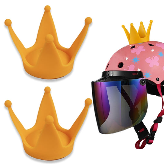 2PCS Motorcycle Crown Sucker Helmet Decoration, Yellow, Light Pink, Gray, Blue, Peach Red