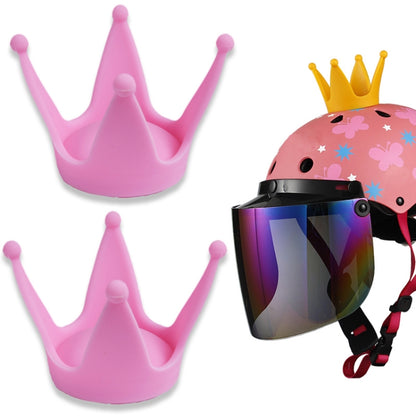2PCS Motorcycle Crown Sucker Helmet Decoration, Yellow, Light Pink, Gray, Blue, Peach Red