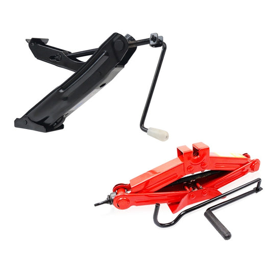 Portable Car Jack Z Type Hand Crank Tire Changing Tool, Black, Red