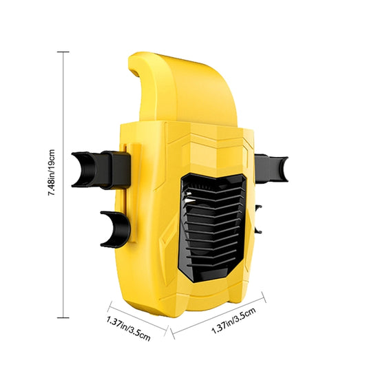 F415 Car Multifunctional Seat Back USB Fan, Black, Yellow