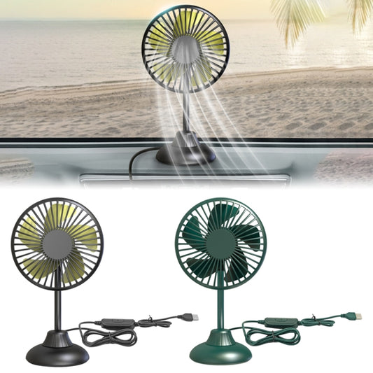 F502 Mini Hose Small Fan Car USB Fan, Green, Black