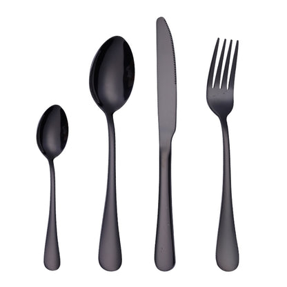 4PCS/Set Stainless Steel Western Steak Fork Spoon Knife Set, True Color, Golden, Rose Gold, Colorful, Black