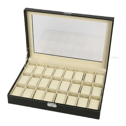 24 Bit PU Leather Watch Storage Box Display Box, 24 Bit