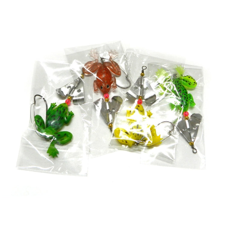 2 Sets HENGJIA SP011 7cm 6g Frog Soft Fish Sequins Freshwater Single Hook Bionic Bait