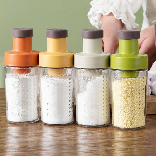 Quantitative Sugar Control Bottle Sugar Jar Dust-proof Sealed Seasoning Bottle With Lid, White, Green, Orange, Yellow