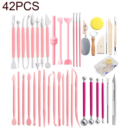 42 In 1 Clay Tool Hook Line Pen Pottery Carving Knife Set, 42 In 1