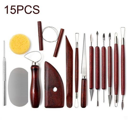 15 In 1 Pottery Tools Set Includes Clay Carving Knife & Detailing Needle Scraper Sponge Cutter, 15 In 1