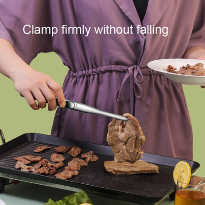 304 Stainless Steel Food Clip with Sawtooth Barbecue Tongs, Food Clip(Black), Food Clip(Gray), Food Clip(Red), Food Clip(Blue)