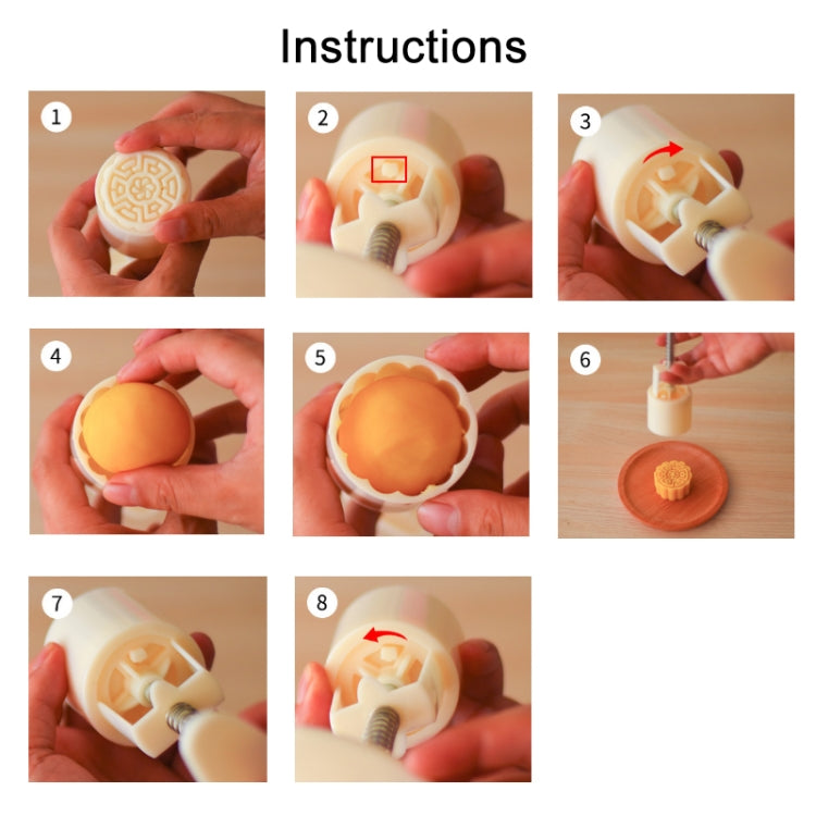2 PCS Moon Festival Round Hand-Pressed Pastry Mold Baking Tools, Model:, 10, 24, 25, 26, 28, 29, 30, 31, 33, 35, 36, 37, 41, 42, 21