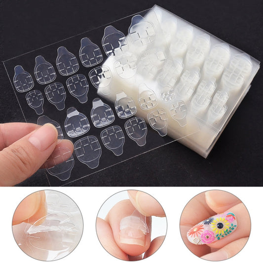 30 PCS 24 Stickers/Sheet Nail Art Double Sided Jelly Glue, Jelly Glue, with Indentation, Yellow, Foot Stickers, Pink