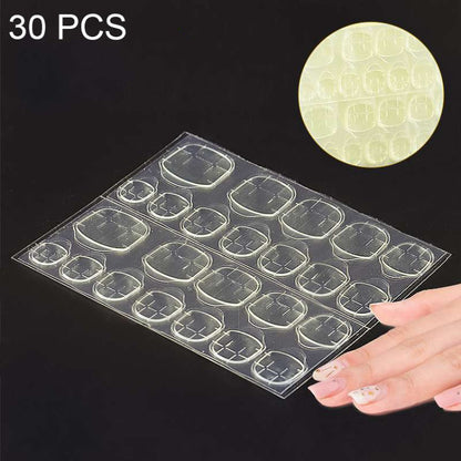 30 PCS 24 Stickers/Sheet Nail Art Double Sided Jelly Glue, Jelly Glue, with Indentation, Yellow, Foot Stickers, Pink