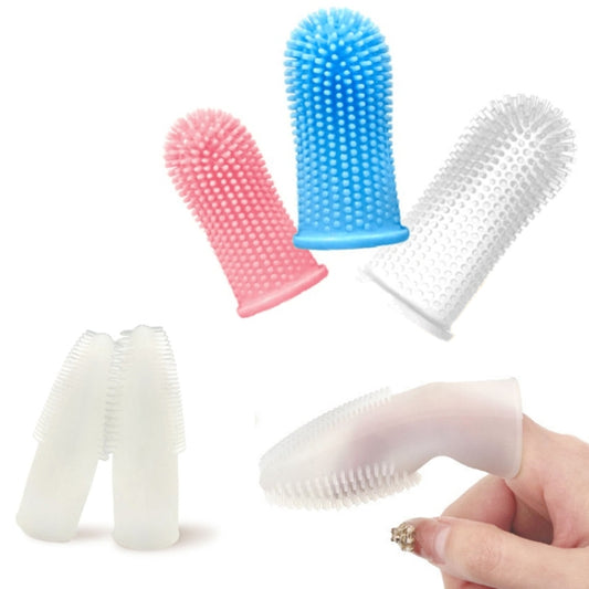 Pet Silicone Teeth Scaffolding Oral Cleaning Toothbrush, Upgraded White, White, Blue, Red