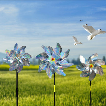 Balcony Garden Farmland Bird Catcher Reflector Anti-bird Laser Windmill, Style: Seven, Seven, Eight, Silver Octagon