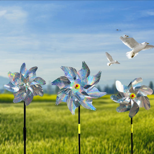 Balcony Garden Farmland Bird Catcher Reflector Anti-bird Laser Windmill, Style: Seven, Seven, Eight, Silver Octagon