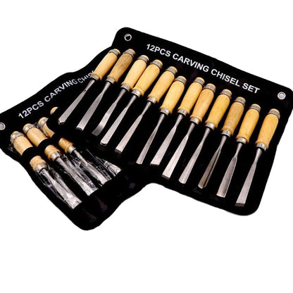 Knife Carving Knife Woodworking Chisel Root Carving Wood Carving Tools, 12 PCS / Set