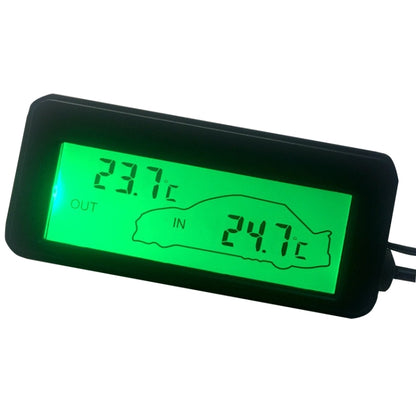 Car Inside and Outside Backlit Mini Digital Thermometer, Blue, Green, Red