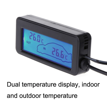 Car Inside and Outside Backlit Mini Digital Thermometer, Blue, Green, Red
